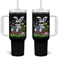 Gamer Rabbit Tumbler With Handle Cute Bunny Gaming Eggs Video Games Easter Pixel Garden - Wonder Print Shop