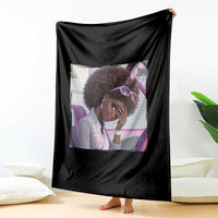 Disgusted Black Doll Meme Throw Blanket Funny Sassy Reaction Afro Girl With Attitude