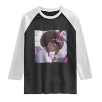 Disgusted Black Doll Meme Raglan Shirt Funny Sassy Reaction Afro Girl With Attitude