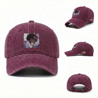 Disgusted Black Doll Meme Washed Cotton Baseball Cap Funny Sassy Reaction Afro Girl With Attitude