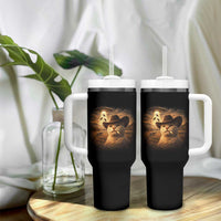 Funny Cowboy Cat UFO Tumbler With Handle Retro Western Rodeo Meme Cats Lover Gift