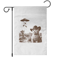 UFO Cowboy Cat Garden Flag Vintage Graphic Retro Western Rodeo