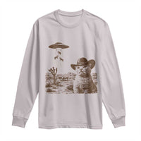 UFO Cowboy Cat Long Sleeve Shirt Vintage Graphic Retro Western Rodeo