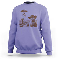 UFO Cowboy Cat Sweatshirt Vintage Graphic Retro Western Rodeo
