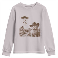 UFO Cowboy Cat Youth Sweatshirt Vintage Graphic Retro Western Rodeo