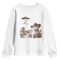 UFO Cowboy Cat Youth Sweatshirt Vintage Graphic Retro Western Rodeo