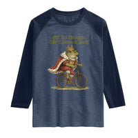 Chaotic Frog Meme Raglan Shirt Off To Unsettle The Common Folk Vintage Unhinged Humor