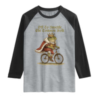 Chaotic Frog Meme Raglan Shirt Off To Unsettle The Common Folk Vintage Unhinged Humor