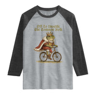 Chaotic Frog Meme Raglan Shirt Off To Unsettle The Common Folk Vintage Unhinged Humor