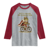 Chaotic Frog Meme Raglan Shirt Off To Unsettle The Common Folk Vintage Unhinged Humor