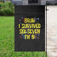 8th Birthday Garden Flag Im 8 Year Old Bruh I Survived 67 Colorful Bubble Flower