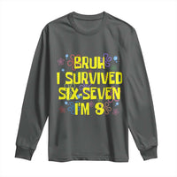8th Birthday Long Sleeve Shirt Im 8 Year Old Bruh I Survived 67 Colorful Bubble Flower