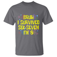 8th Birthday T Shirt Im 8 Year Old Bruh I Survived 67 Colorful Bubble Flower