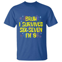 8th Birthday T Shirt Im 8 Year Old Bruh I Survived 67 Colorful Bubble Flower
