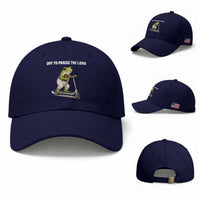 Funny Christian Frog Baseball Cap Off To Praise The Lord