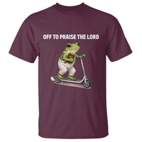 Funny Christian Frog T Shirt Off To Praise The Lord