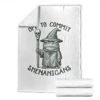 Wizard Frog Throw Blanket Funny Off to Commit Shenanigans