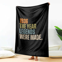 90th Birthday Gift For Men Throw Blanket Vintage 1936 90 Years Old Birthday