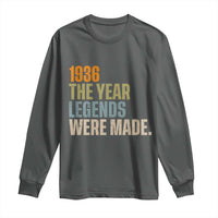 90th Birthday Gift For Men Long Sleeve Shirt Vintage 1936 90 Years Old Birthday