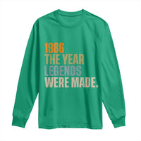 40th Birthday Gift For Men Long Sleeve Shirt Vintage 1986 40 Years Old Birthday