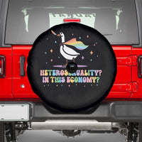 Rainbow Goose Heterosexuality in This Economy Spare Tire Cover LGBTQ Lesbian Pride - Wonder Print Shop