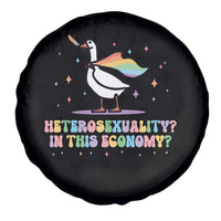 Rainbow Goose Heterosexuality in This Economy Spare Tire Cover LGBTQ Lesbian Pride - Wonder Print Shop