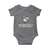 Rainbow Goose Heterosexuality in This Economy Baby Onesie LGBTQ Lesbian Pride - Wonder Print Shop
