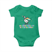 Rainbow Goose Heterosexuality in This Economy Baby Onesie LGBTQ Lesbian Pride - Wonder Print Shop