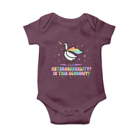 Rainbow Goose Heterosexuality in This Economy Baby Onesie LGBTQ Lesbian Pride - Wonder Print Shop