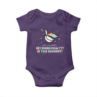 Rainbow Goose Heterosexuality in This Economy Baby Onesie LGBTQ Lesbian Pride - Wonder Print Shop