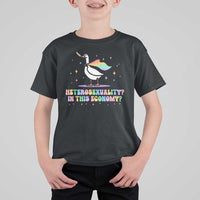 Rainbow Goose Heterosexuality in This Economy T Shirt For Kid LGBTQ Lesbian Pride - Wonder Print Shop