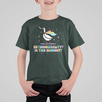 Rainbow Goose Heterosexuality in This Economy T Shirt For Kid LGBTQ Lesbian Pride - Wonder Print Shop