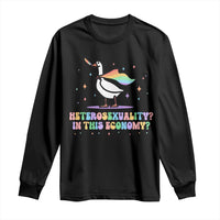 Rainbow Goose Heterosexuality in This Economy Long Sleeve Shirt LGBTQ Lesbian Pride - Wonder Print Shop