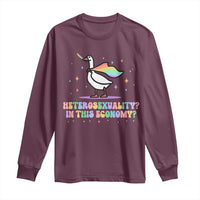 Rainbow Goose Heterosexuality in This Economy Long Sleeve Shirt LGBTQ Lesbian Pride - Wonder Print Shop