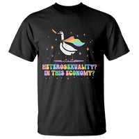 Rainbow Goose Heterosexuality in This Economy T Shirt LGBTQ Lesbian Pride - Wonder Print Shop