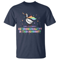 Rainbow Goose Heterosexuality in This Economy T Shirt LGBTQ Lesbian Pride - Wonder Print Shop