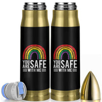 You Are Safe With Me Bullet Tumbler Retro Rainbow LGBTQ Ally Pride - Wonder Print Shop
