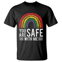 You Are Safe With Me T Shirt Retro Rainbow LGBTQ Ally Pride - Wonder Print Shop