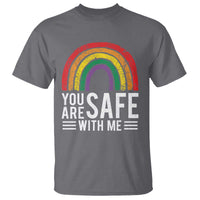 You Are Safe With Me T Shirt Retro Rainbow LGBTQ Ally Pride - Wonder Print Shop