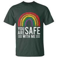 You Are Safe With Me T Shirt Retro Rainbow LGBTQ Ally Pride - Wonder Print Shop