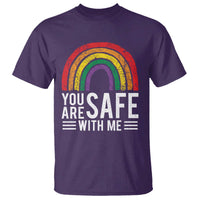 You Are Safe With Me T Shirt Retro Rainbow LGBTQ Ally Pride - Wonder Print Shop