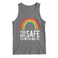 You Are Safe With Me Tank Top Retro Rainbow LGBTQ Ally Pride - Wonder Print Shop