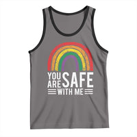 You Are Safe With Me Tank Top Retro Rainbow LGBTQ Ally Pride - Wonder Print Shop