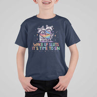 Funny Racoon Pride T Shirt For Kid Wake Up Sluts It Is Time To Sin LGBTQ Rainbow Flag - Wonder Print Shop