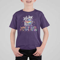 Funny Racoon Pride T Shirt For Kid Wake Up Sluts It Is Time To Sin LGBTQ Rainbow Flag - Wonder Print Shop