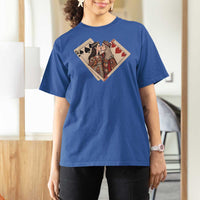 Lesbian Pride T Shirt For Women Vintage Kissing Cards Sapphic Art