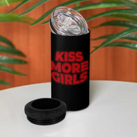 Lesbian 4 in 1 Can Cooler Tumbler Kiss More Girls Funny Pride Month