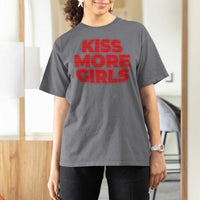 Lesbian T Shirt For Women Kiss More Girls Funny Pride Month