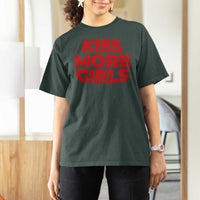 Lesbian T Shirt For Women Kiss More Girls Funny Pride Month