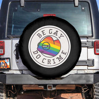 Be Gay Do Crime Rainbow Chameleon LGBTQ Pride Flag Spare Tire Cover - Wonder Print Shop